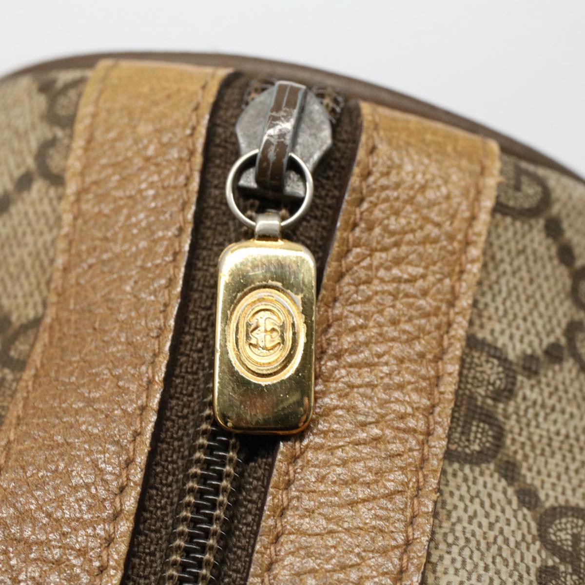 GUCCI GG Supreme Web Sherry Line Boston Bag Beige Red 116 02 006 yk9266