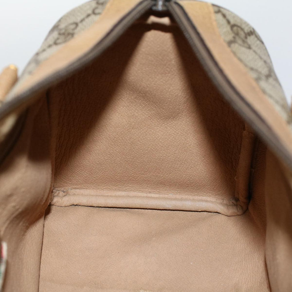 GUCCI GG Supreme Web Sherry Line Boston Bag Beige Red 116 02 006 yk9266
