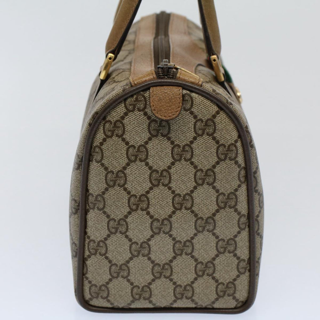 GUCCI GG Supreme Web Sherry Line Boston Bag Beige Red 116 02 006 yk9266