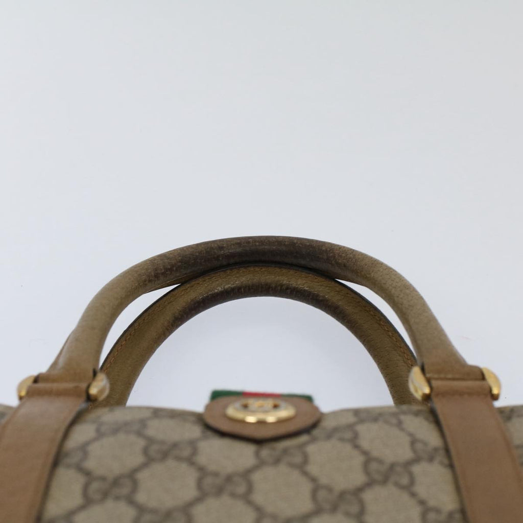 GUCCI GG Supreme Web Sherry Line Boston Bag Beige Red 116 02 006 yk9266