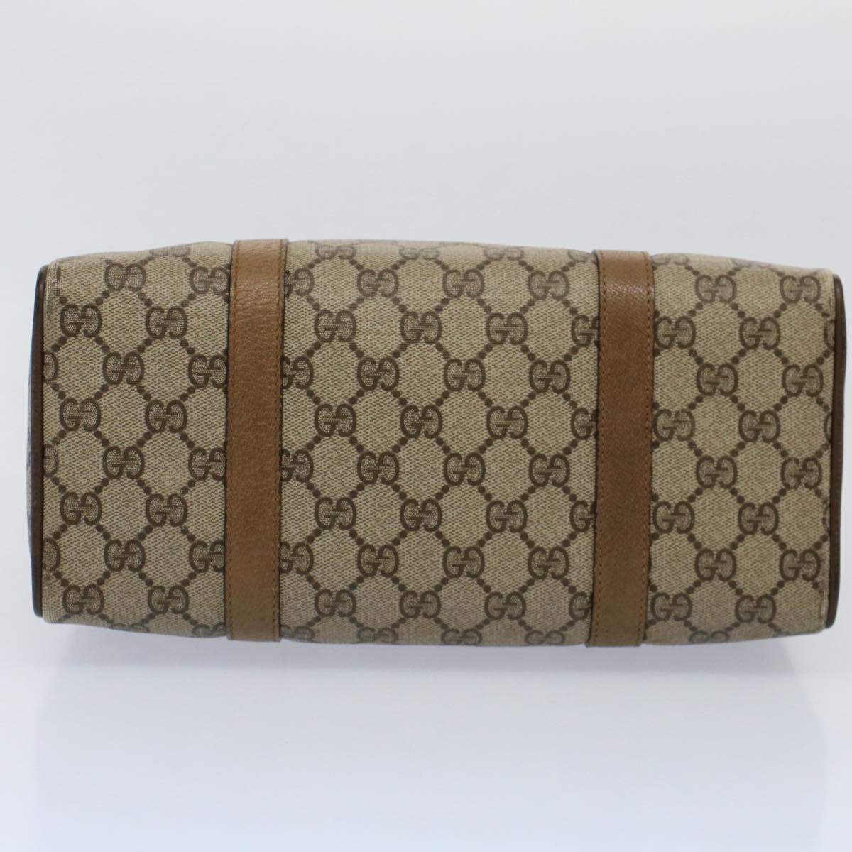 GUCCI GG Supreme Web Sherry Line Boston Bag Beige Red 116 02 006 yk9266