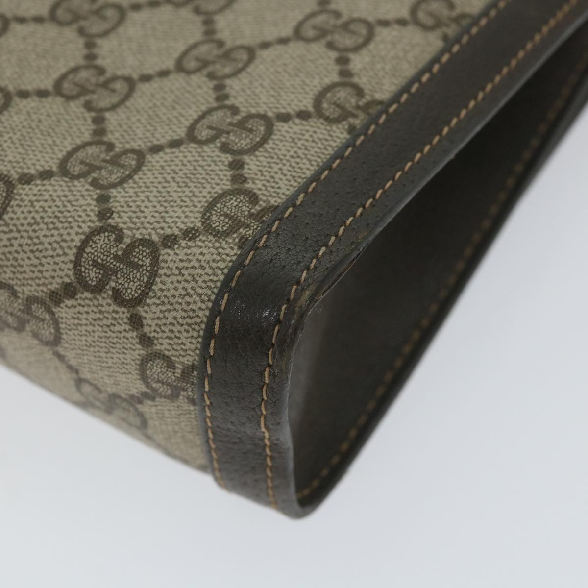 GUCCI GG Supreme Web Sherry Line Clutch Bag Red Beige 41 014 3087 25 yk9267