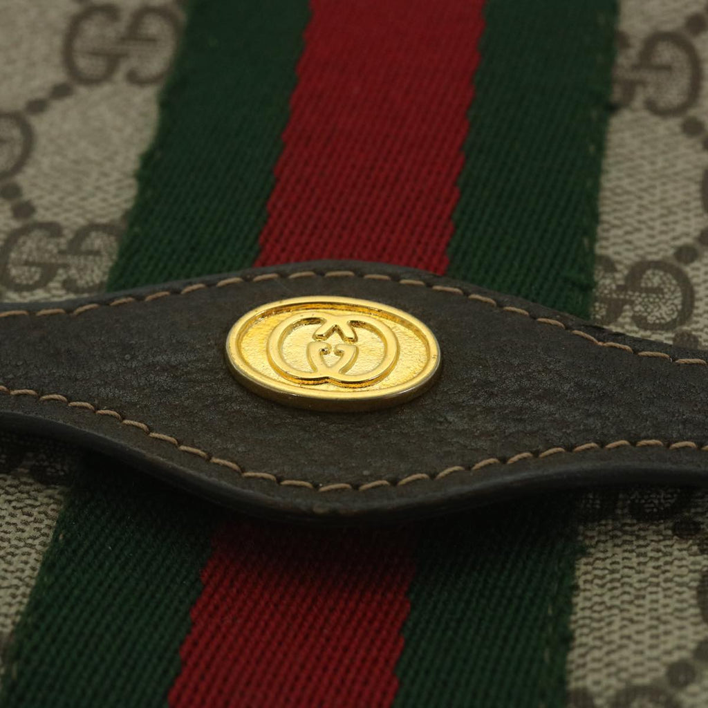 GUCCI GG Supreme Web Sherry Line Clutch Bag Red Beige 41 014 3087 25 yk9267