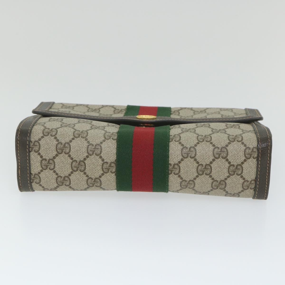 GUCCI GG Supreme Web Sherry Line Clutch Bag Red Beige 41 014 3087 25 yk9267
