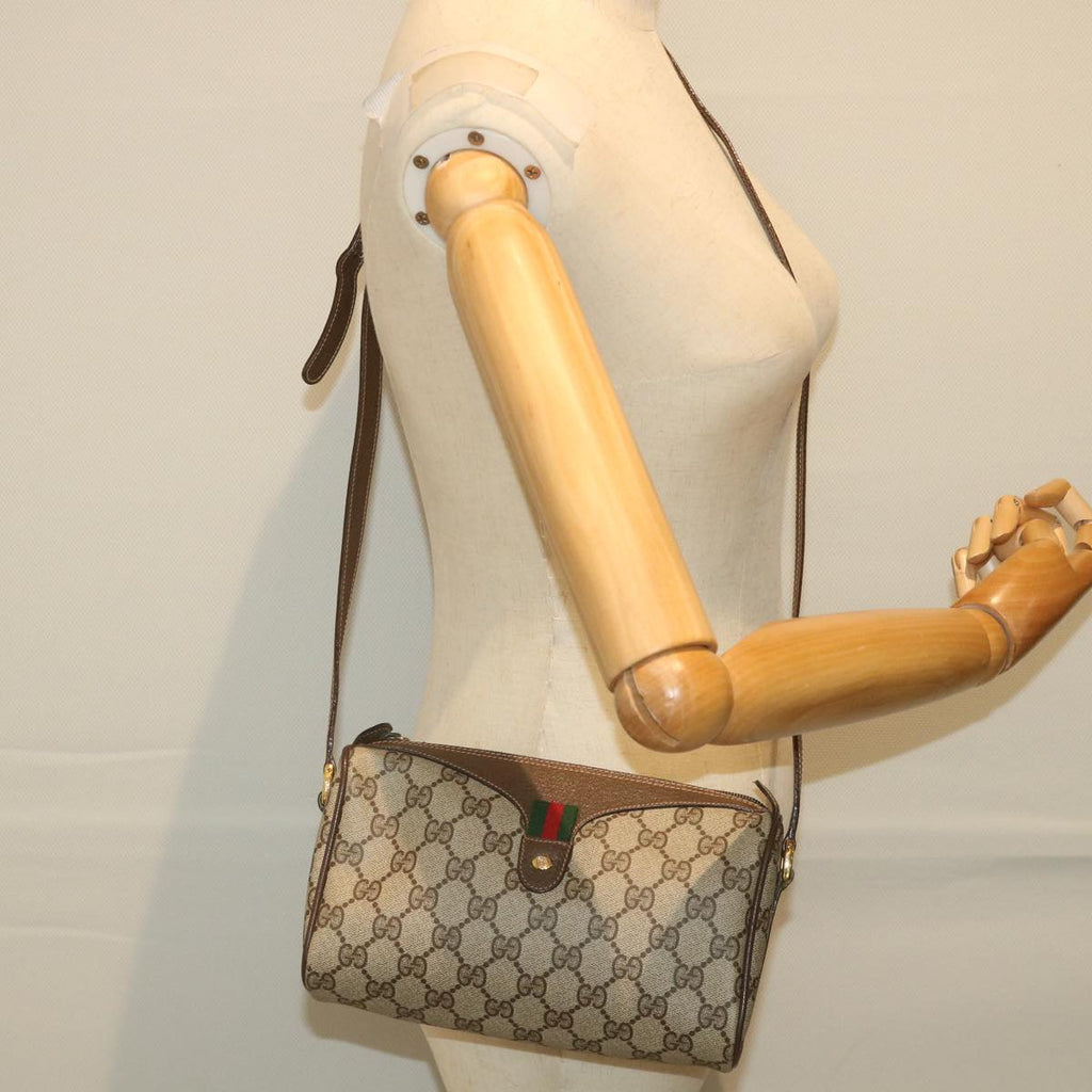 GUCCI GG Supreme Web Sherry Line Shoulder Bag Beige Red 89 02 018 yk9270