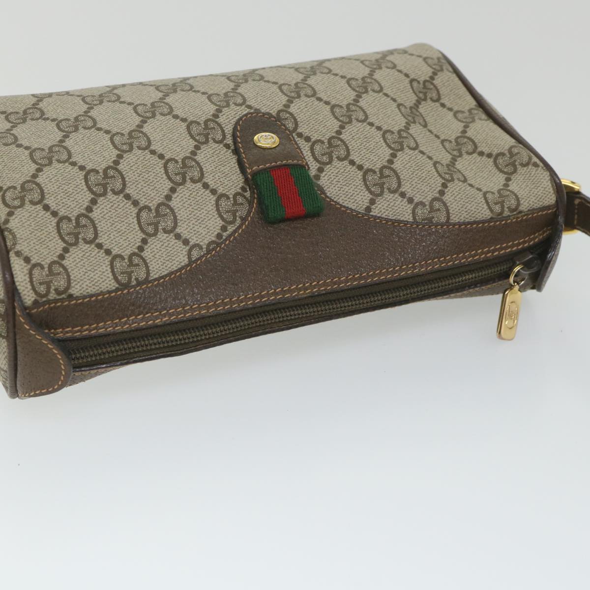 GUCCI GG Supreme Web Sherry Line Shoulder Bag Beige Red 89 02 018 yk9270