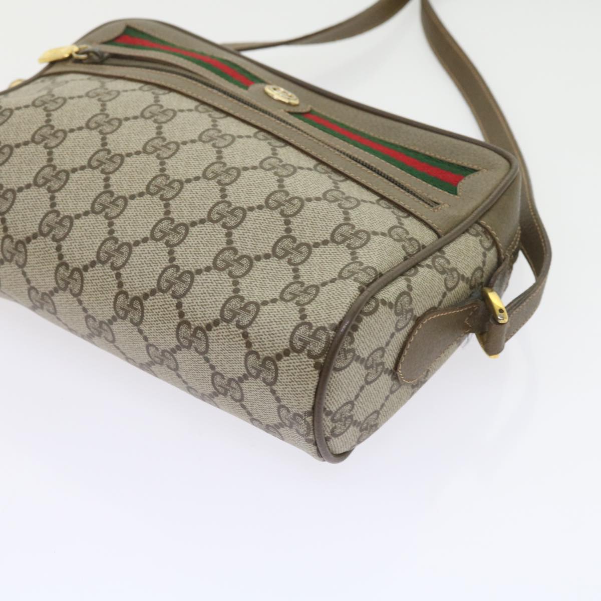 GUCCI GG Supreme Web Sherry Line Shoulder Bag Beige Red 56 02 087 yk9277
