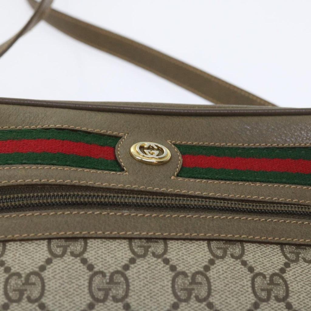 GUCCI GG Supreme Web Sherry Line Shoulder Bag Beige Red 56 02 087 yk9277