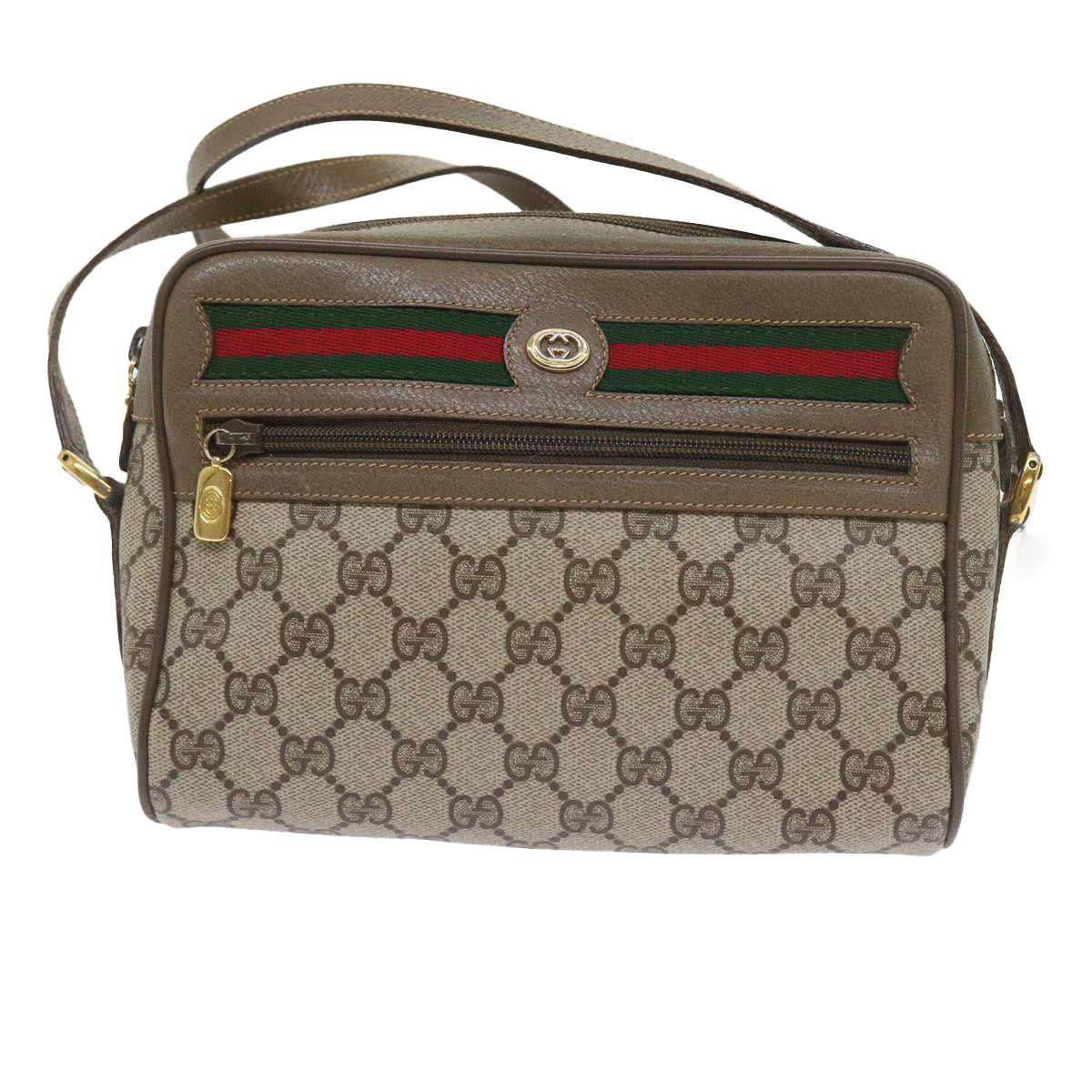 GUCCI GG Supreme Web Sherry Line Shoulder Bag Beige Red 56 02 087 yk9277
