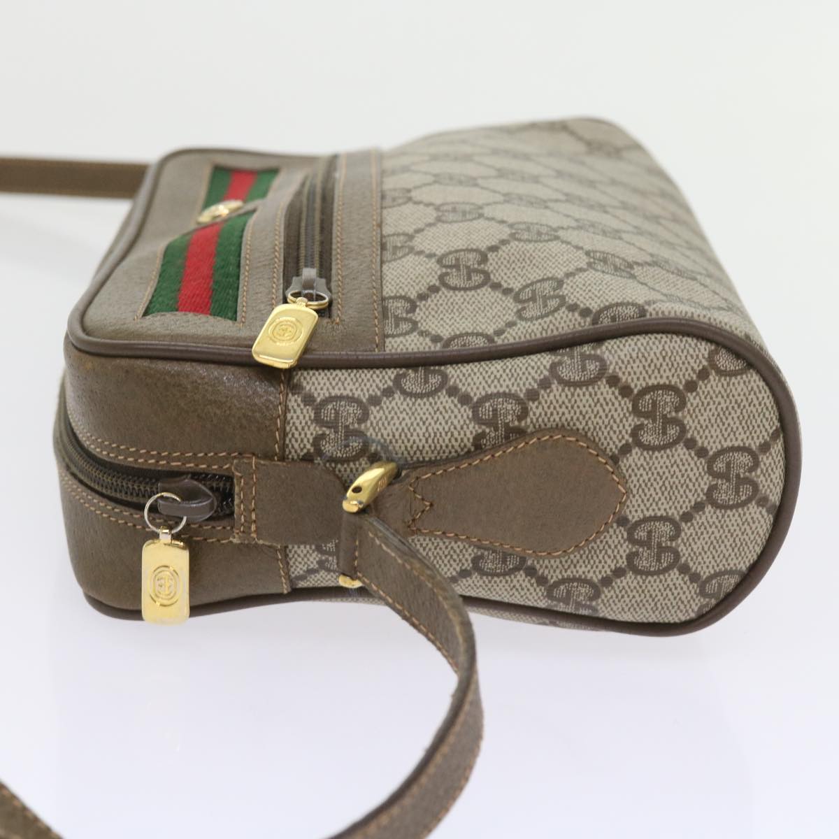 GUCCI GG Supreme Web Sherry Line Shoulder Bag Beige Red 56 02 087 yk9277