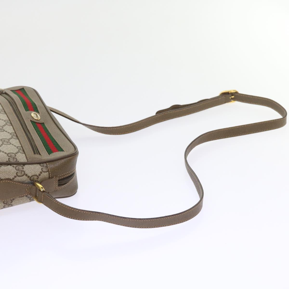 GUCCI GG Supreme Web Sherry Line Shoulder Bag Beige Red 56 02 087 yk9277