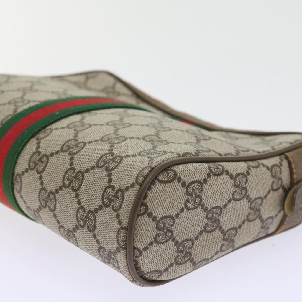 GUCCI GG Supreme Web Sherry Line Clutch Bag Beige Red 89 01 012 yk9279