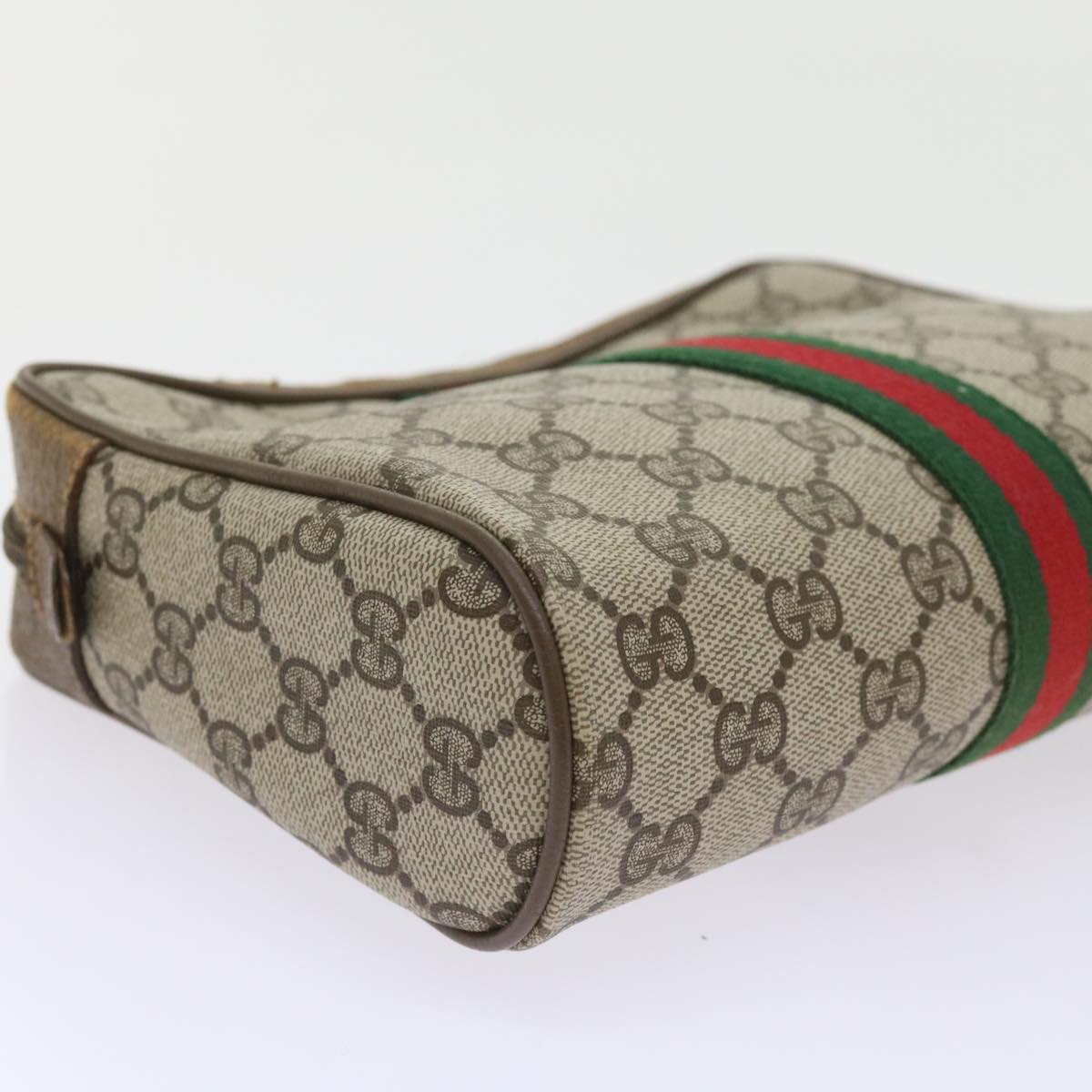 GUCCI GG Supreme Web Sherry Line Clutch Bag Beige Red 89 01 012 yk9279