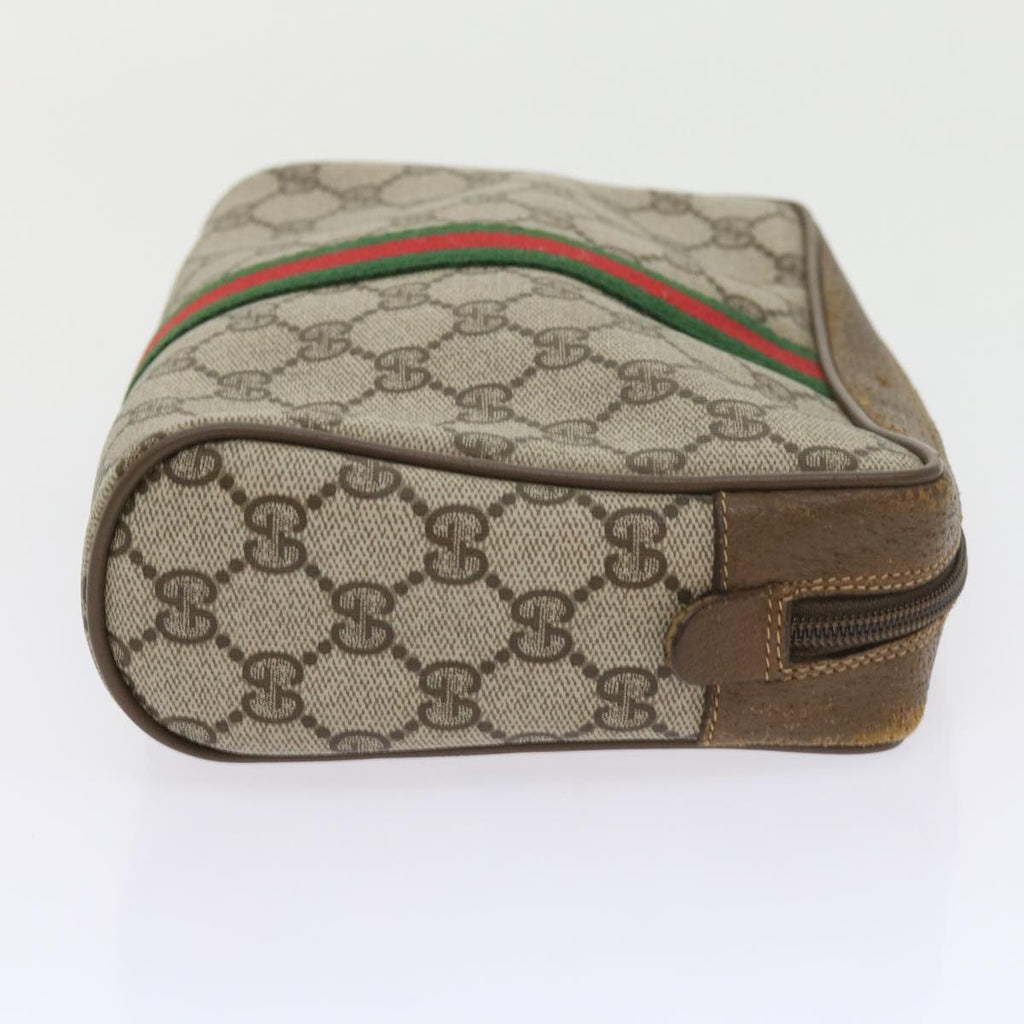 GUCCI GG Supreme Web Sherry Line Clutch Bag Beige Red 89 01 012 yk9279