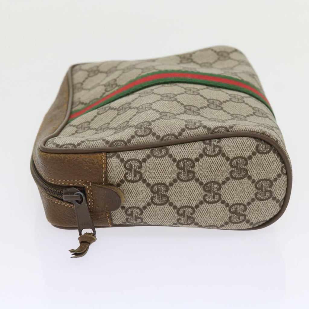 GUCCI GG Supreme Web Sherry Line Clutch Bag Beige Red 89 01 012 yk9279