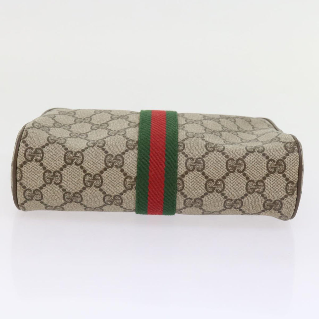 GUCCI GG Supreme Web Sherry Line Clutch Bag Beige Red 89 01 012 yk9279