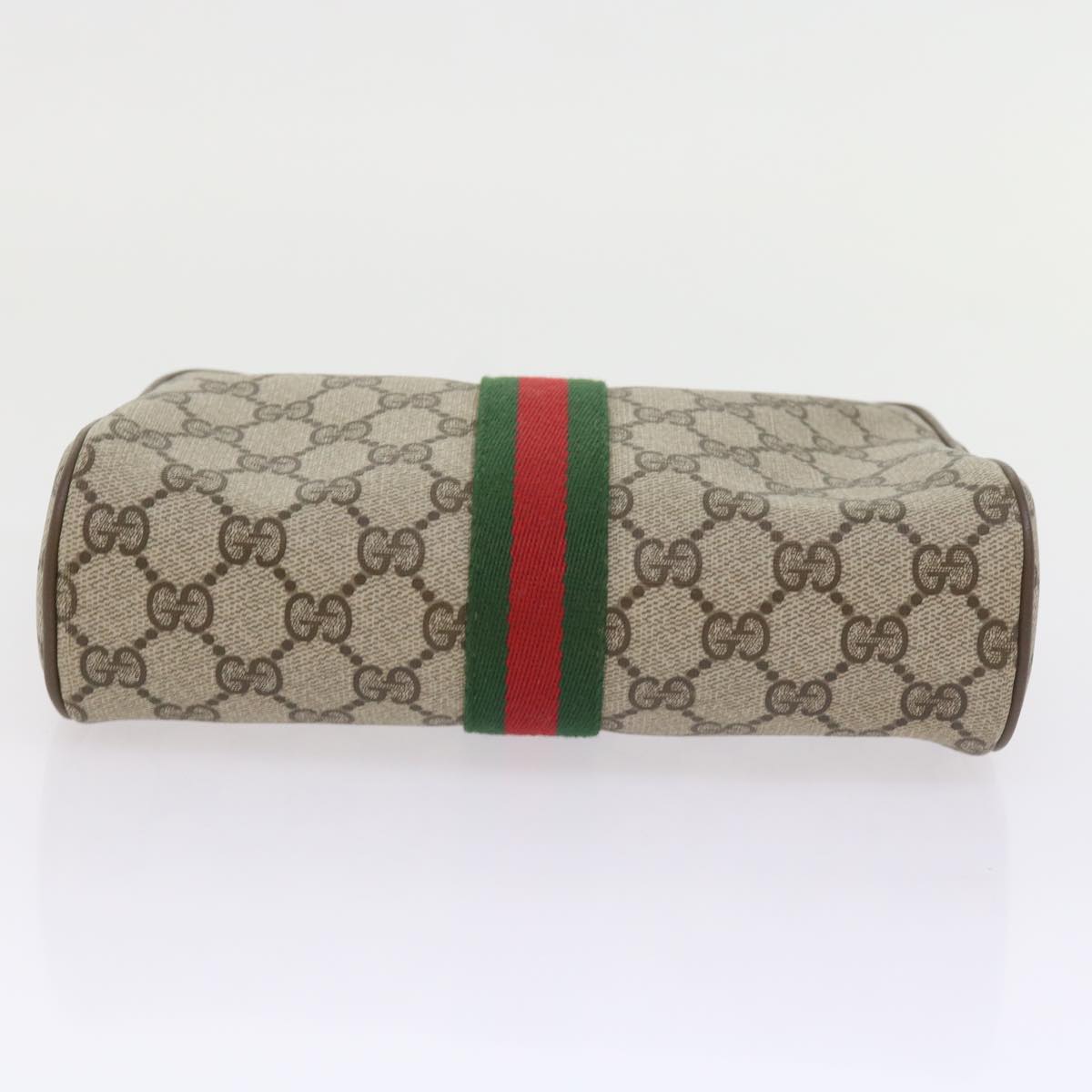 GUCCI GG Supreme Web Sherry Line Clutch Bag Beige Red 89 01 012 yk9279
