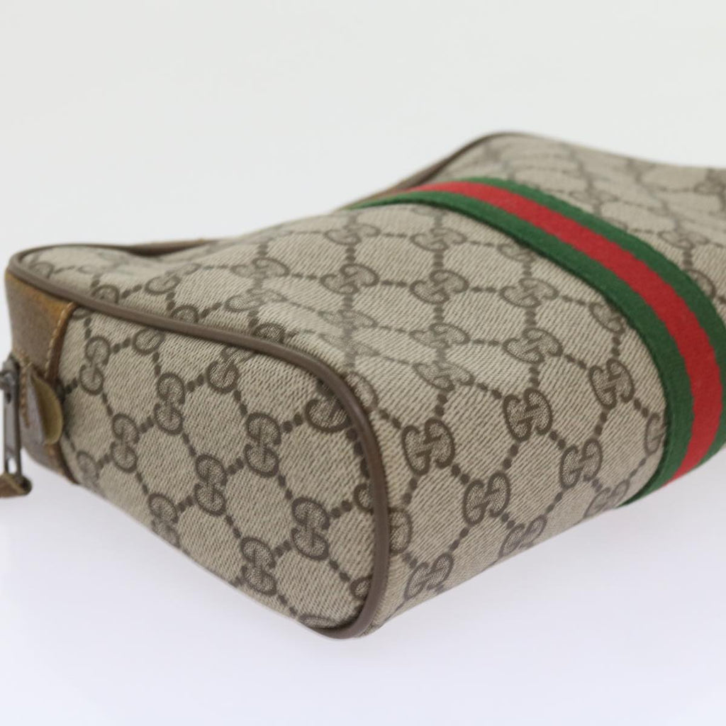 GUCCI GG Supreme Web Sherry Line Clutch Bag Beige Red 89 01 012 yk9279