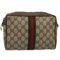GUCCI GG Supreme Web Sherry Line Clutch Bag Red Beige 63 01 012 yk9290