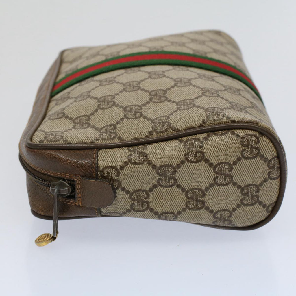 GUCCI GG Supreme Web Sherry Line Clutch Bag Red Beige 63 01 012 yk9290