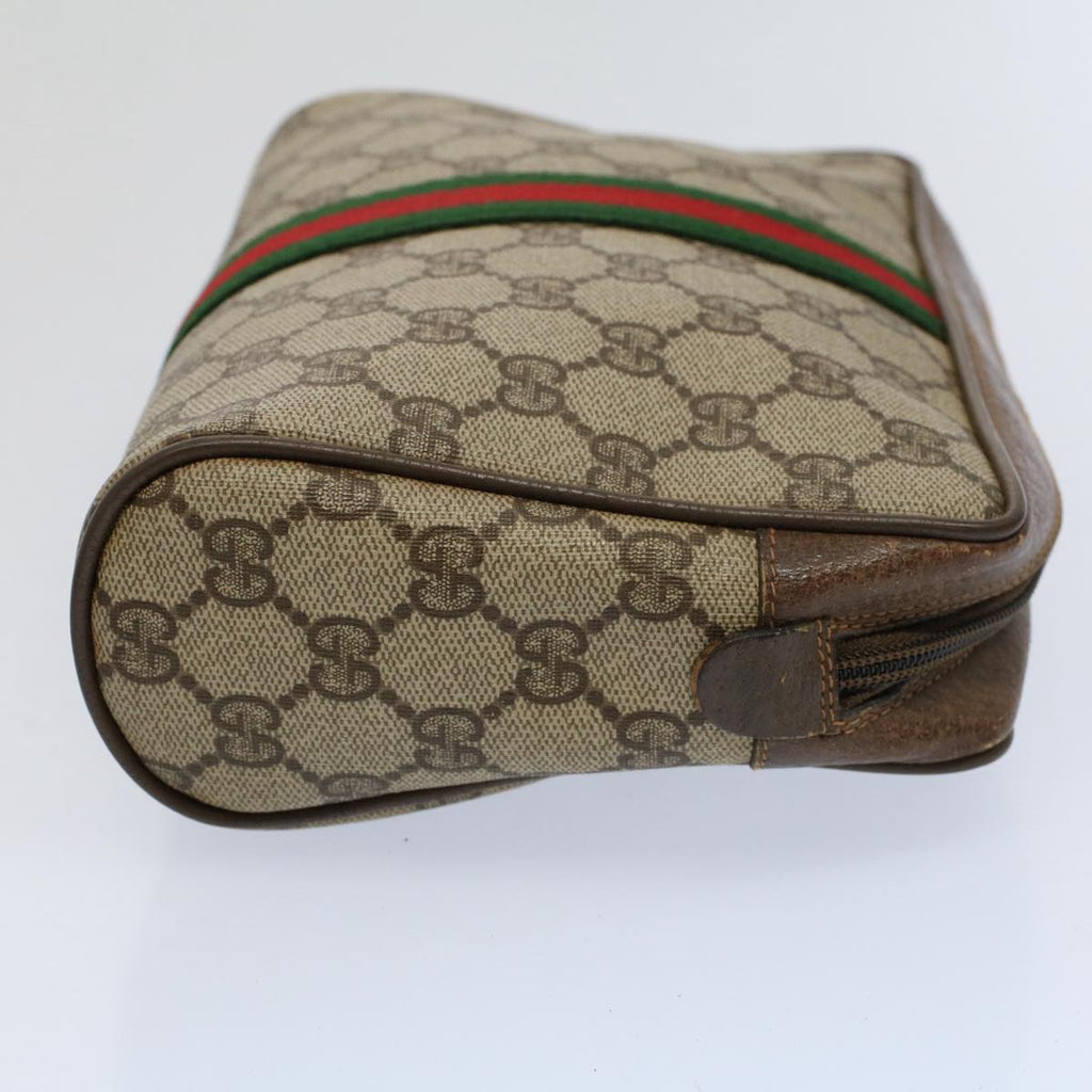 GUCCI GG Supreme Web Sherry Line Clutch Bag Red Beige 63 01 012 yk9290