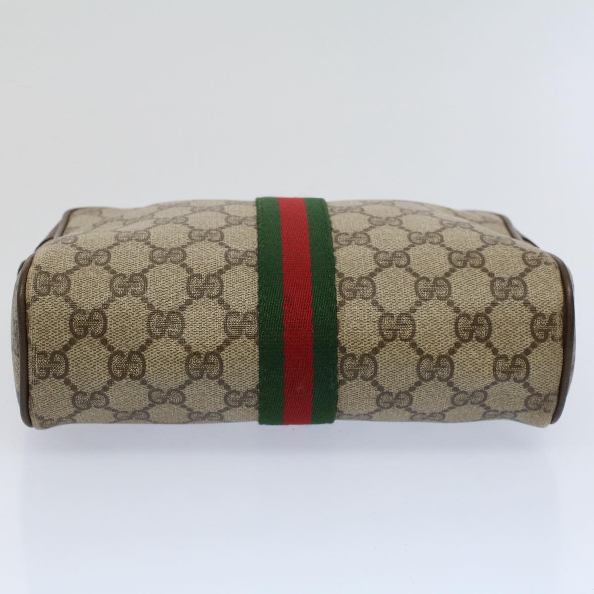 GUCCI GG Supreme Web Sherry Line Clutch Bag Red Beige 63 01 012 yk9290