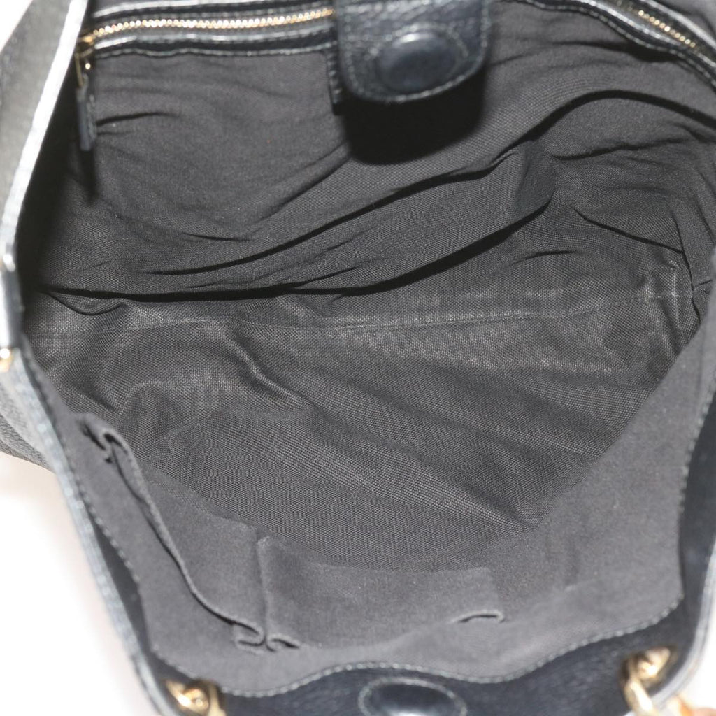 GUCCI Bamboo Hand Bag Leather Black 323663 yk9327
