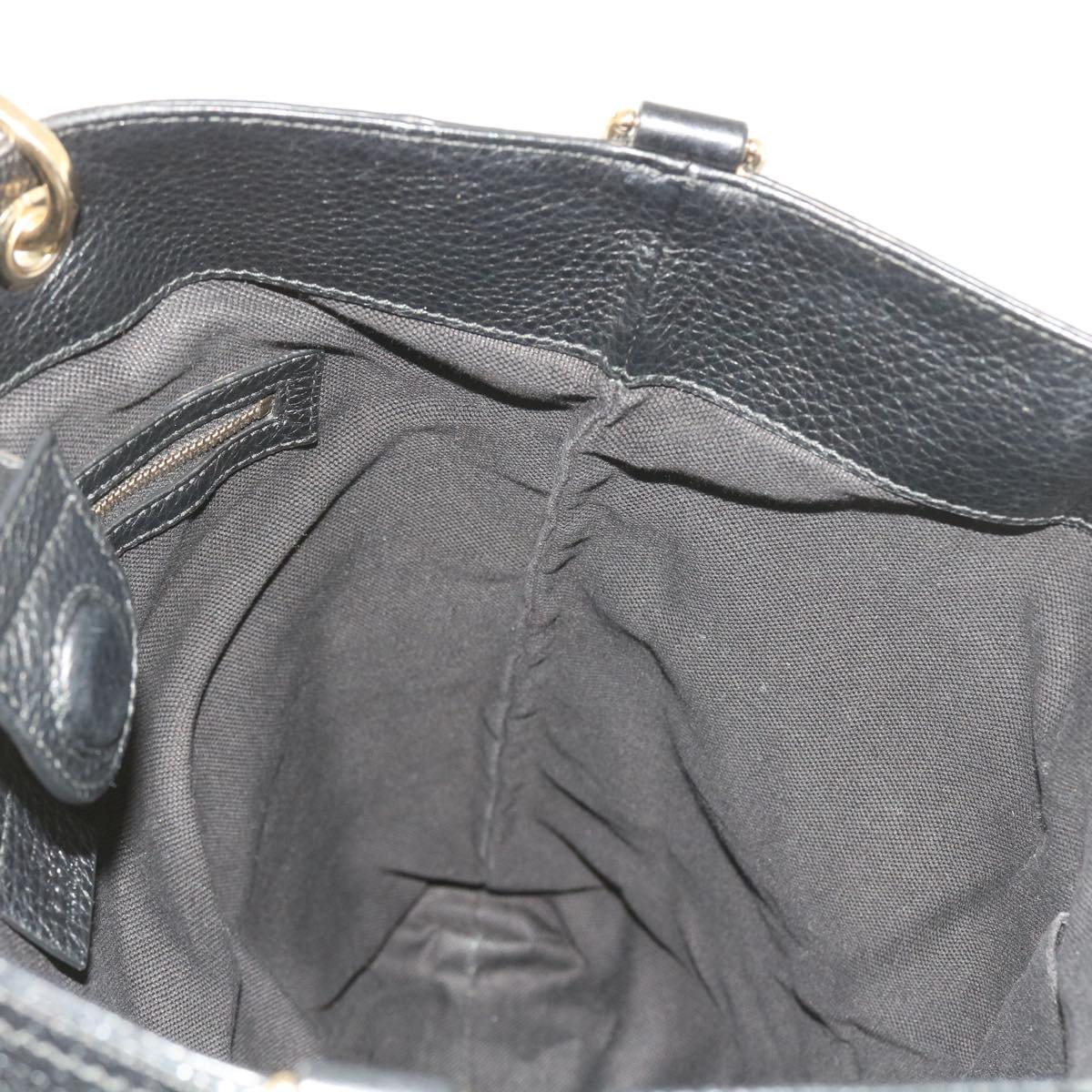 GUCCI Bamboo Hand Bag Leather Black 323663 yk9327