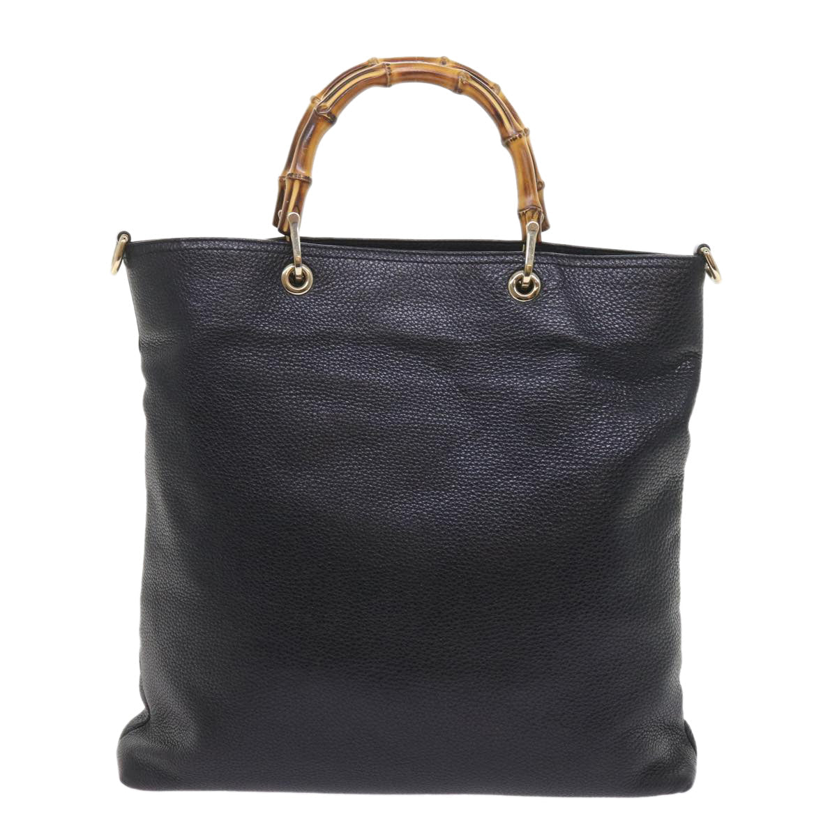 GUCCI Bamboo Hand Bag Leather Black 323663 yk9327