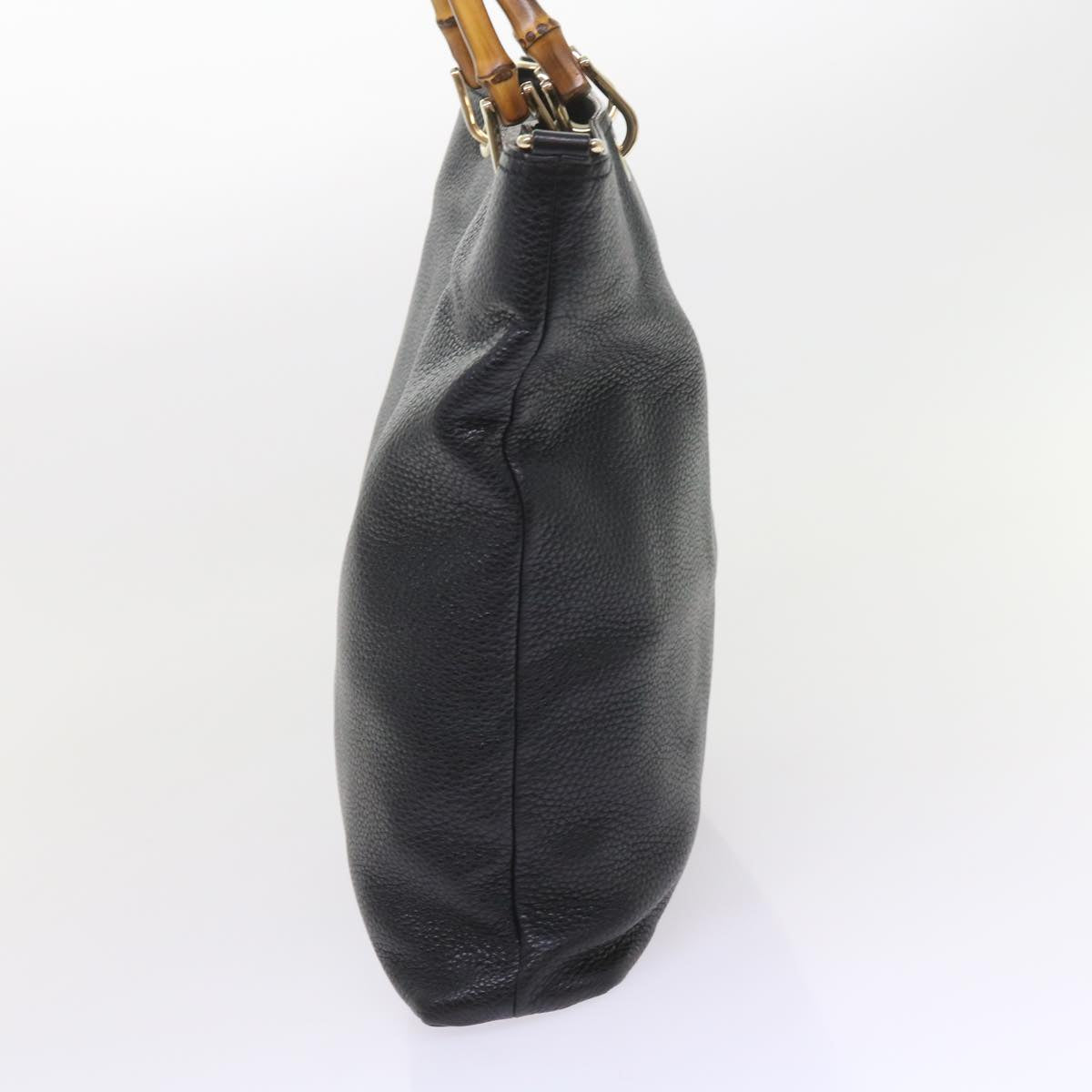 GUCCI Bamboo Hand Bag Leather Black 323663 yk9327