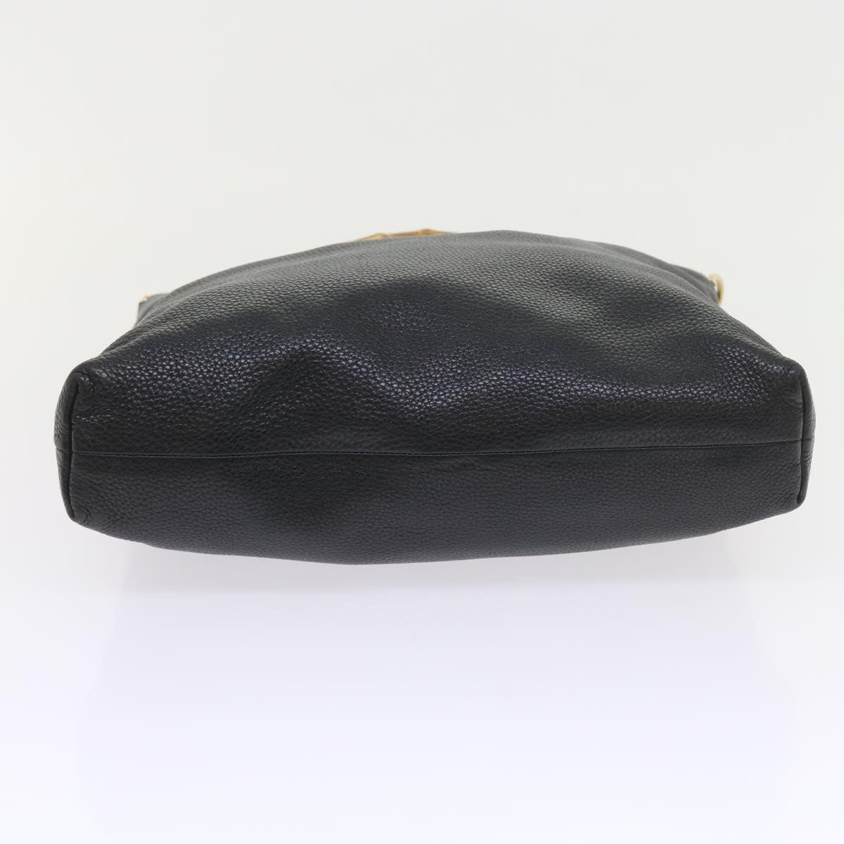 GUCCI Bamboo Hand Bag Leather Black 323663 yk9327
