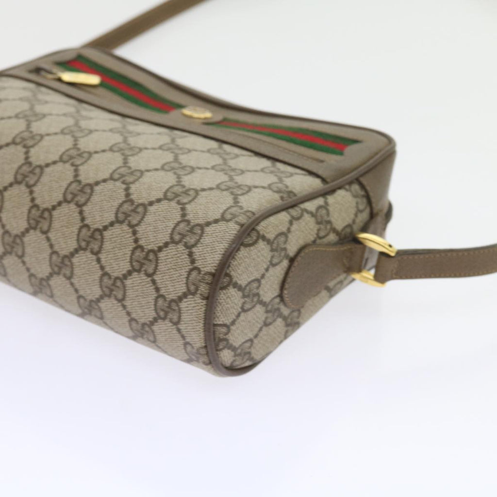 GUCCI GG Supreme Web Sherry Line Shoulder Bag Beige Red 56 02 087 yk9330