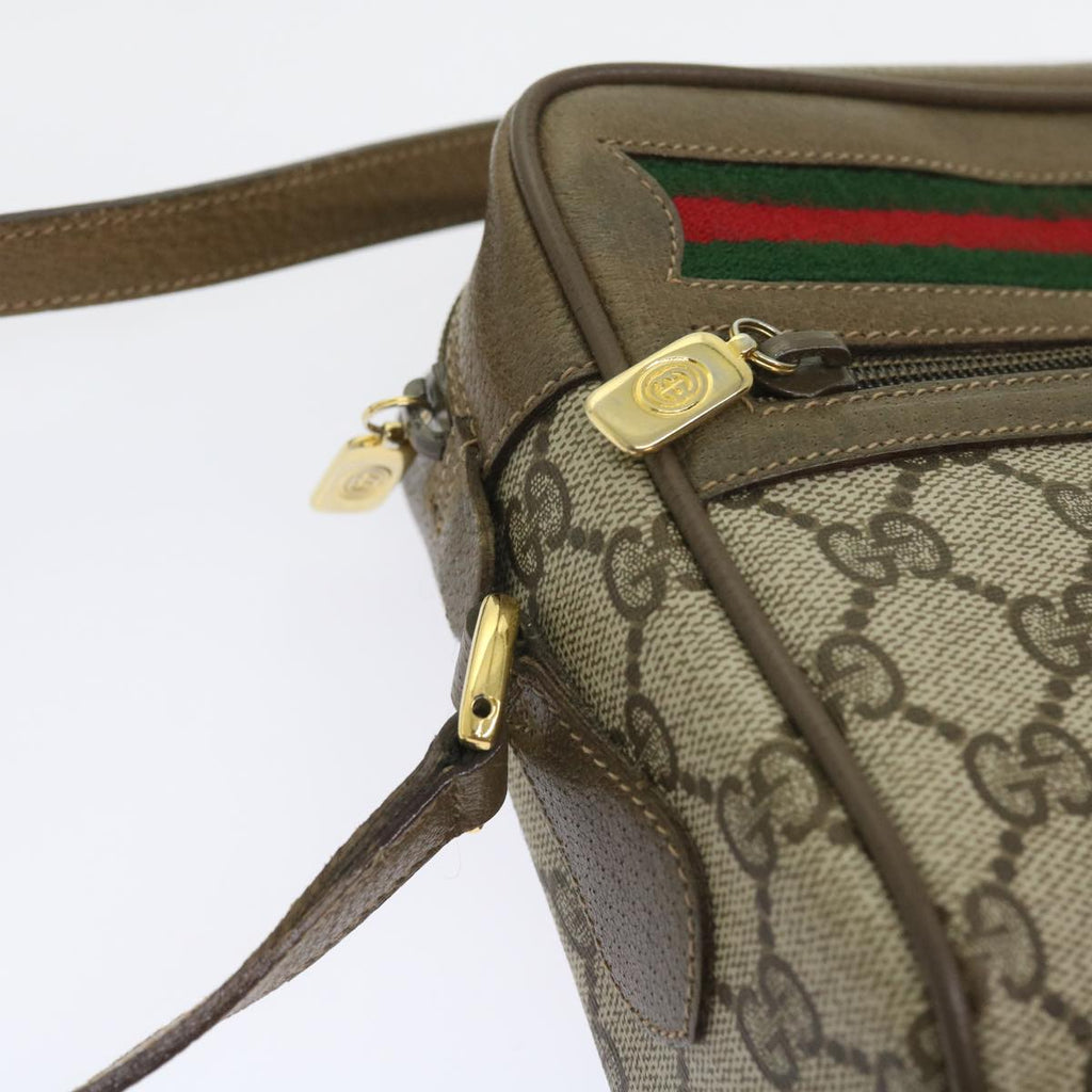 GUCCI GG Supreme Web Sherry Line Shoulder Bag Beige Red 56 02 087 yk9330