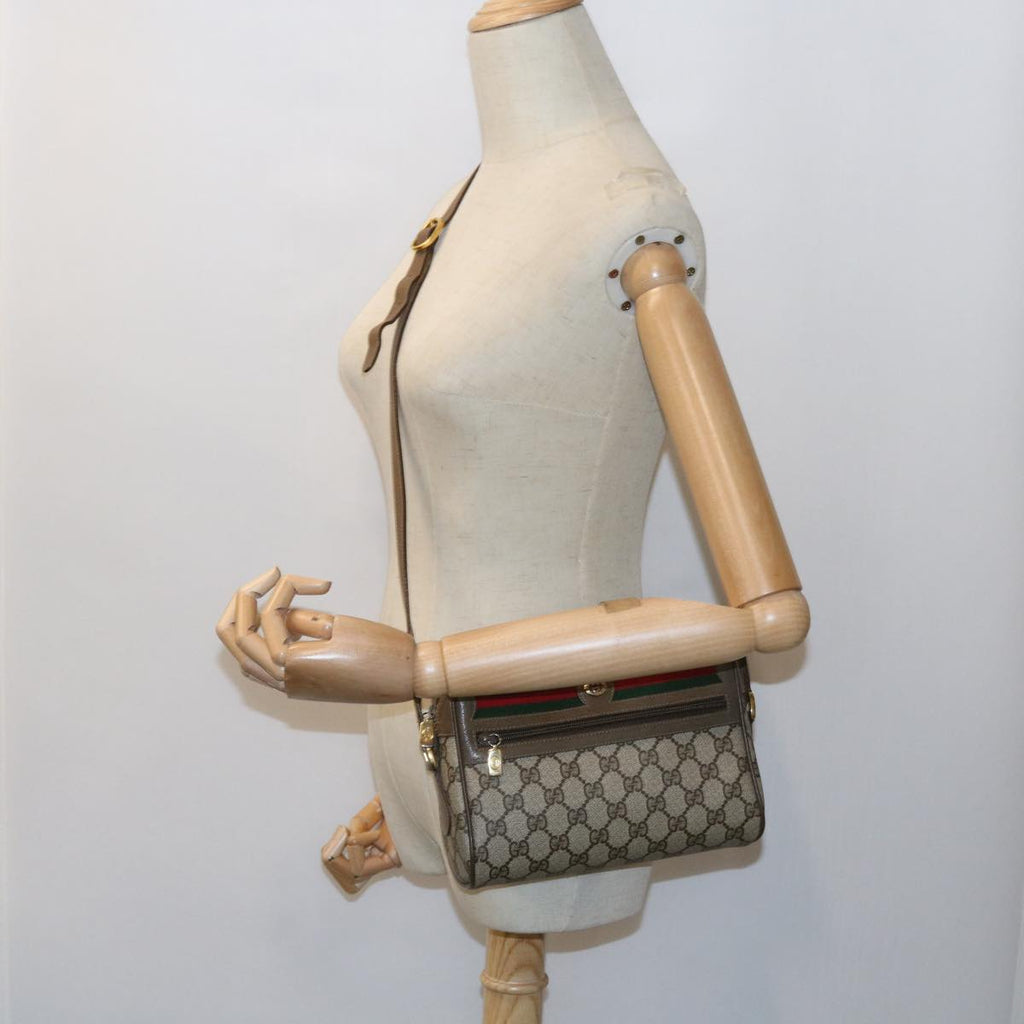 GUCCI GG Supreme Web Sherry Line Shoulder Bag Beige Red 56 02 087 yk9330