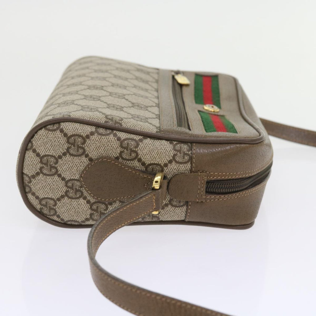 GUCCI GG Supreme Web Sherry Line Shoulder Bag Beige Red 56 02 087 yk9330