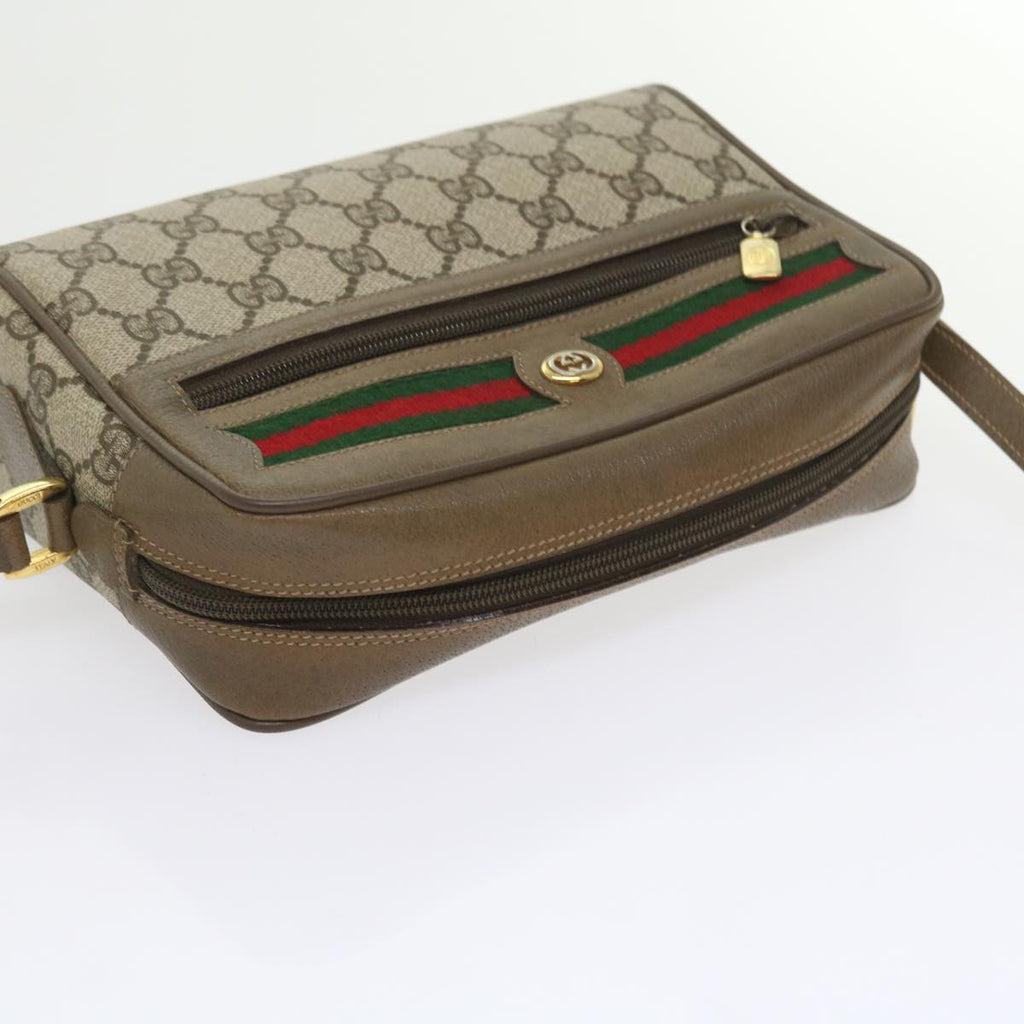 GUCCI GG Supreme Web Sherry Line Shoulder Bag Beige Red 56 02 087 yk9330