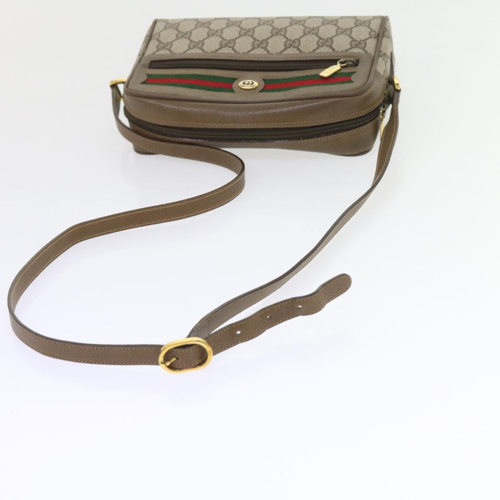 GUCCI GG Supreme Web Sherry Line Shoulder Bag Beige Red 56 02 087 yk9330