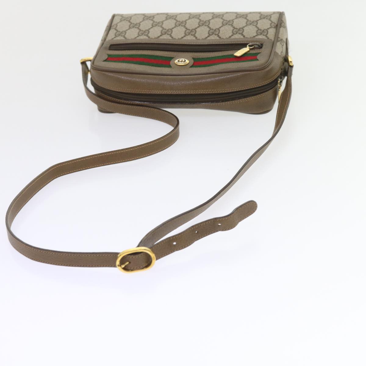 GUCCI GG Supreme Web Sherry Line Shoulder Bag Beige Red 56 02 087 yk9330