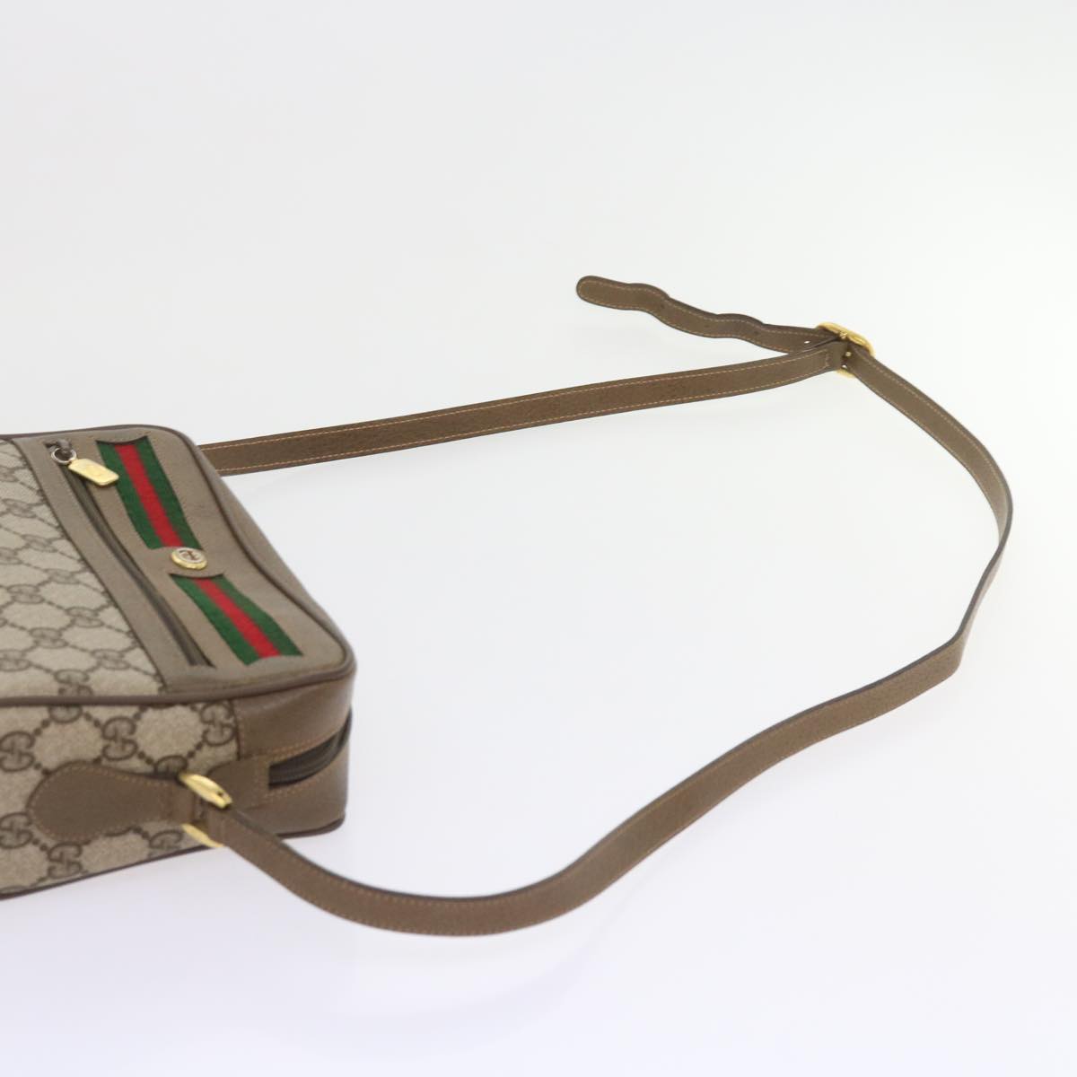 GUCCI GG Supreme Web Sherry Line Shoulder Bag Beige Red 56 02 087 yk9330
