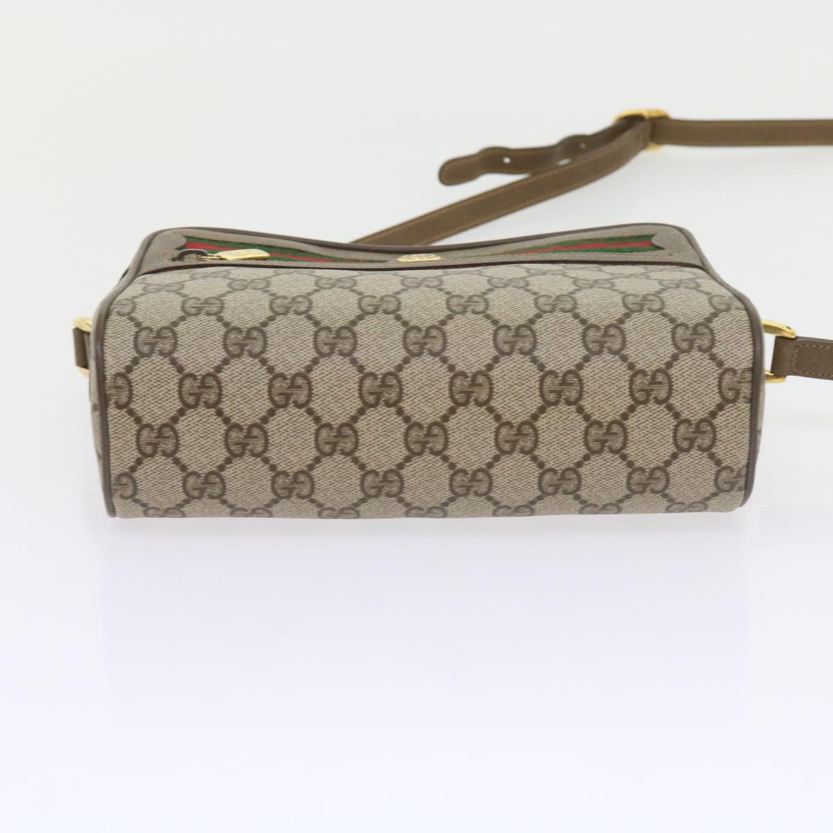 GUCCI GG Supreme Web Sherry Line Shoulder Bag Beige Red 56 02 087 yk9330