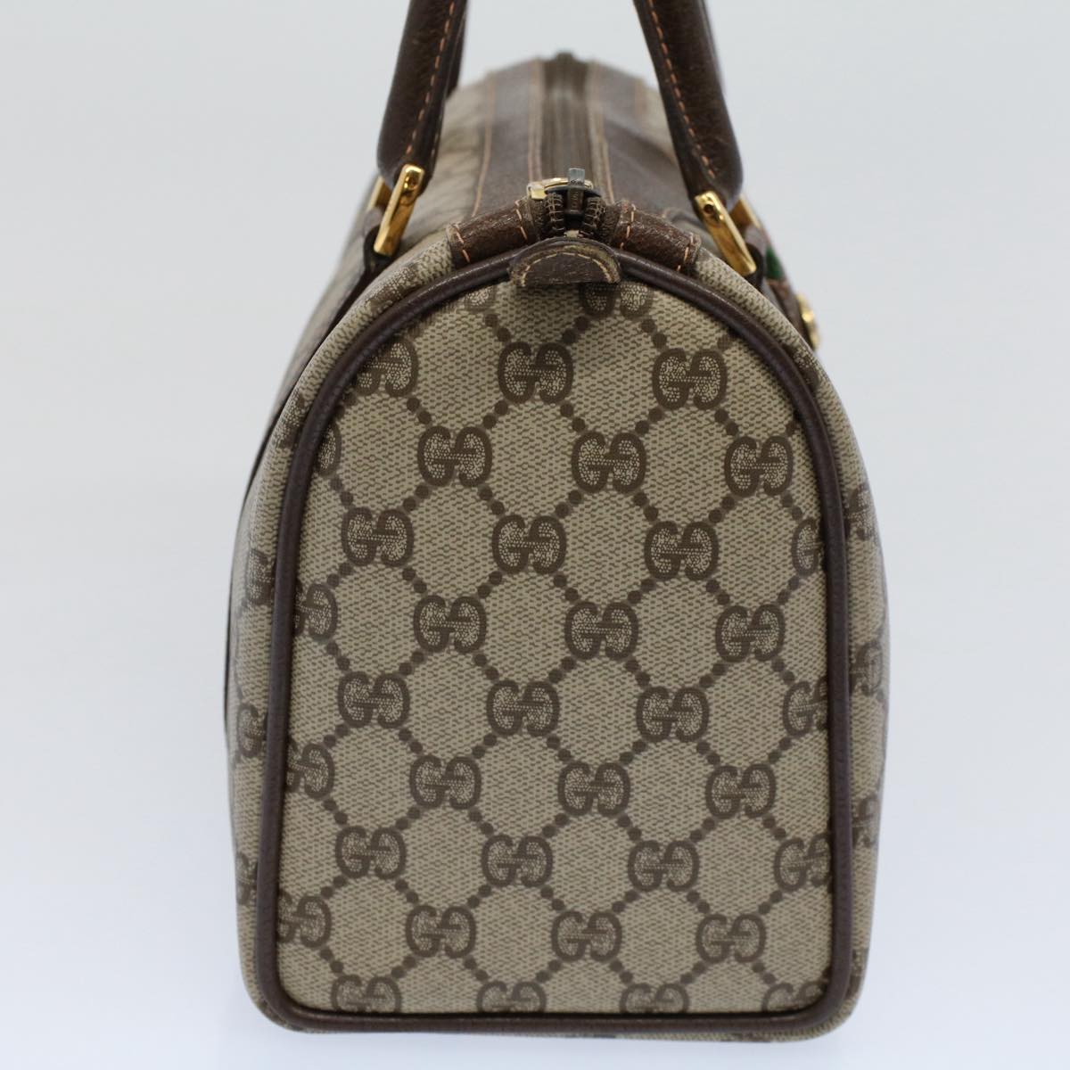 GUCCI GG Supreme Web Sherry Line Boston Bag Beige Red 40 02 006 yk9333