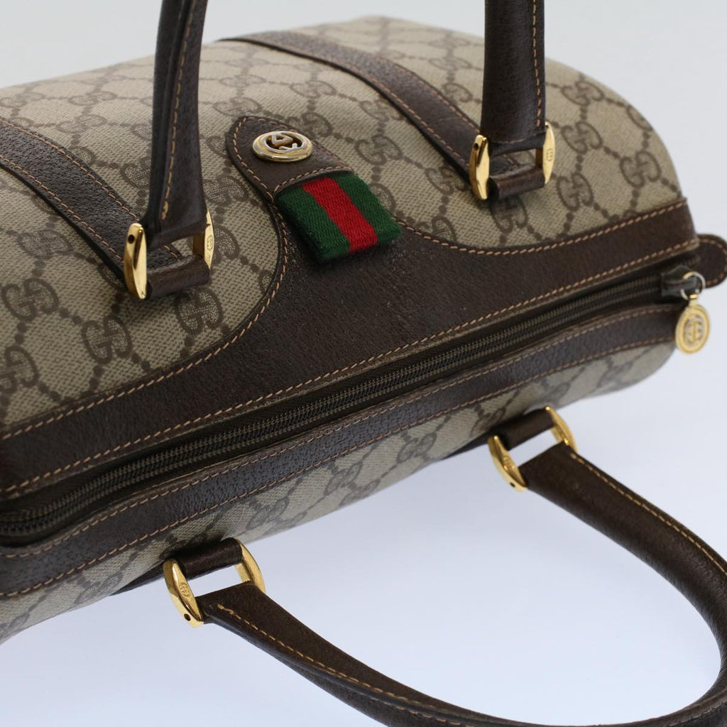 GUCCI GG Supreme Web Sherry Line Boston Bag Beige Red 40 02 006 yk9333