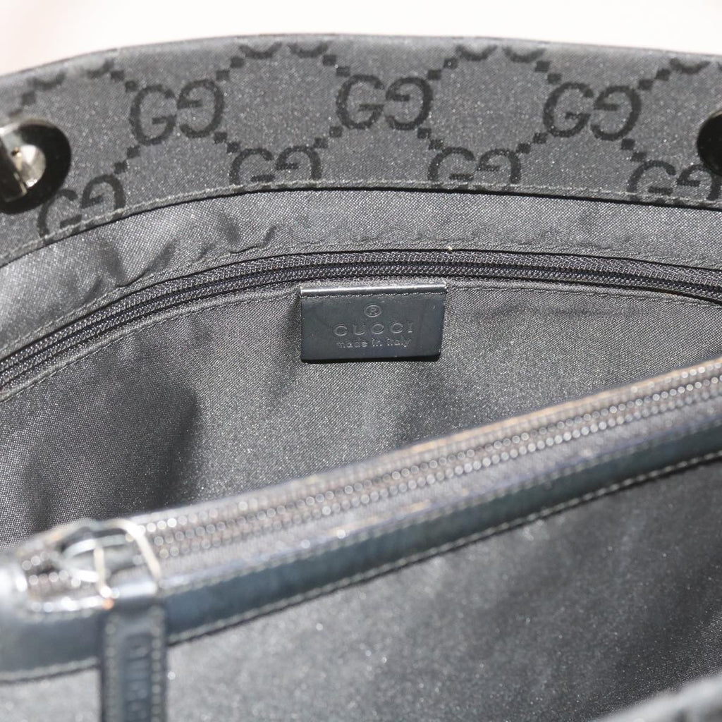 GUCCI GG Canvas Bamboo Hand Bag Black 002 1016 yk9356