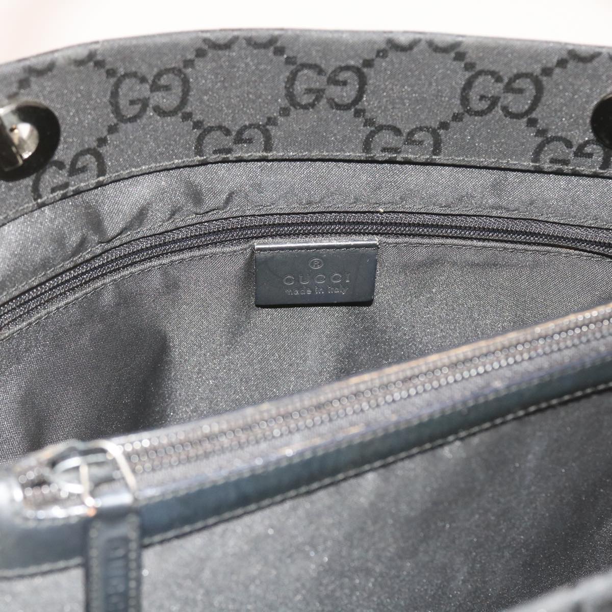 GUCCI GG Canvas Bamboo Hand Bag Black 002 1016 yk9356