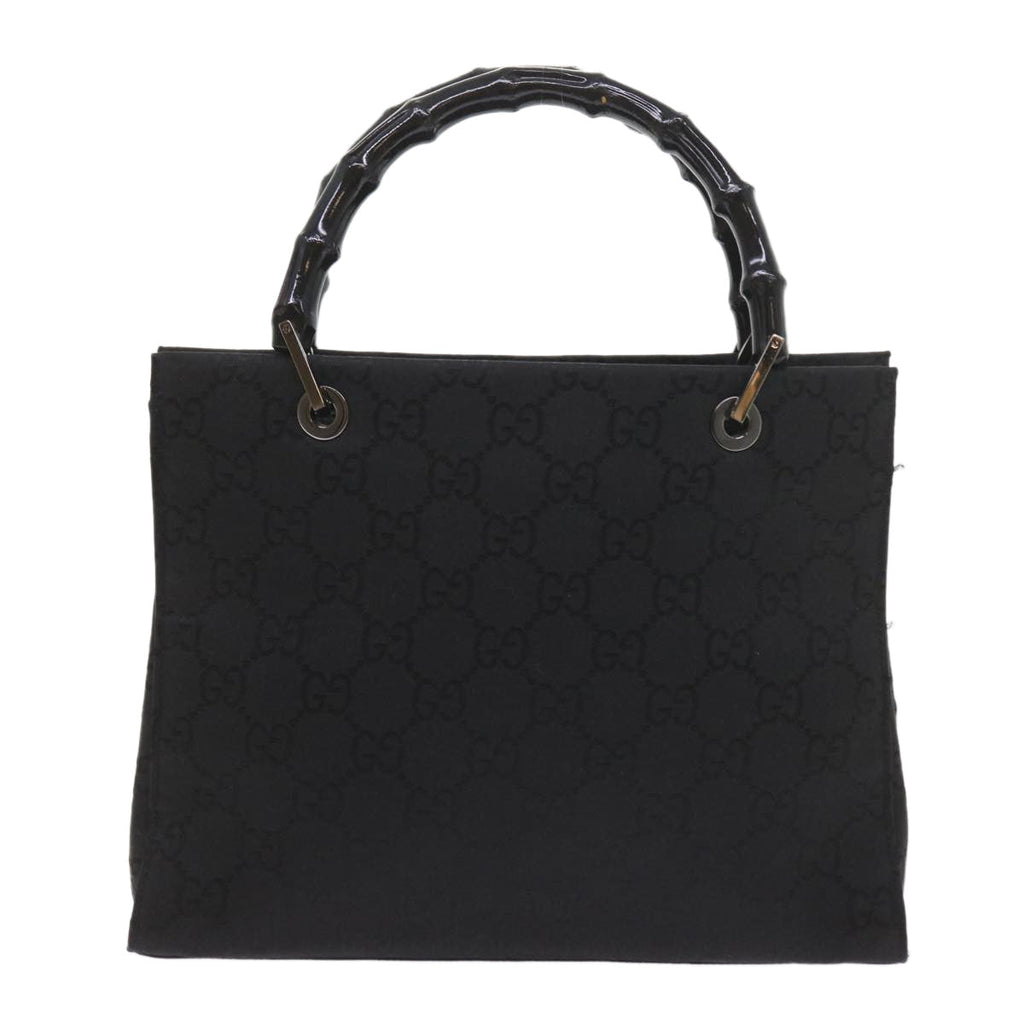 GUCCI GG Canvas Bamboo Hand Bag Black 002 1016 yk9356