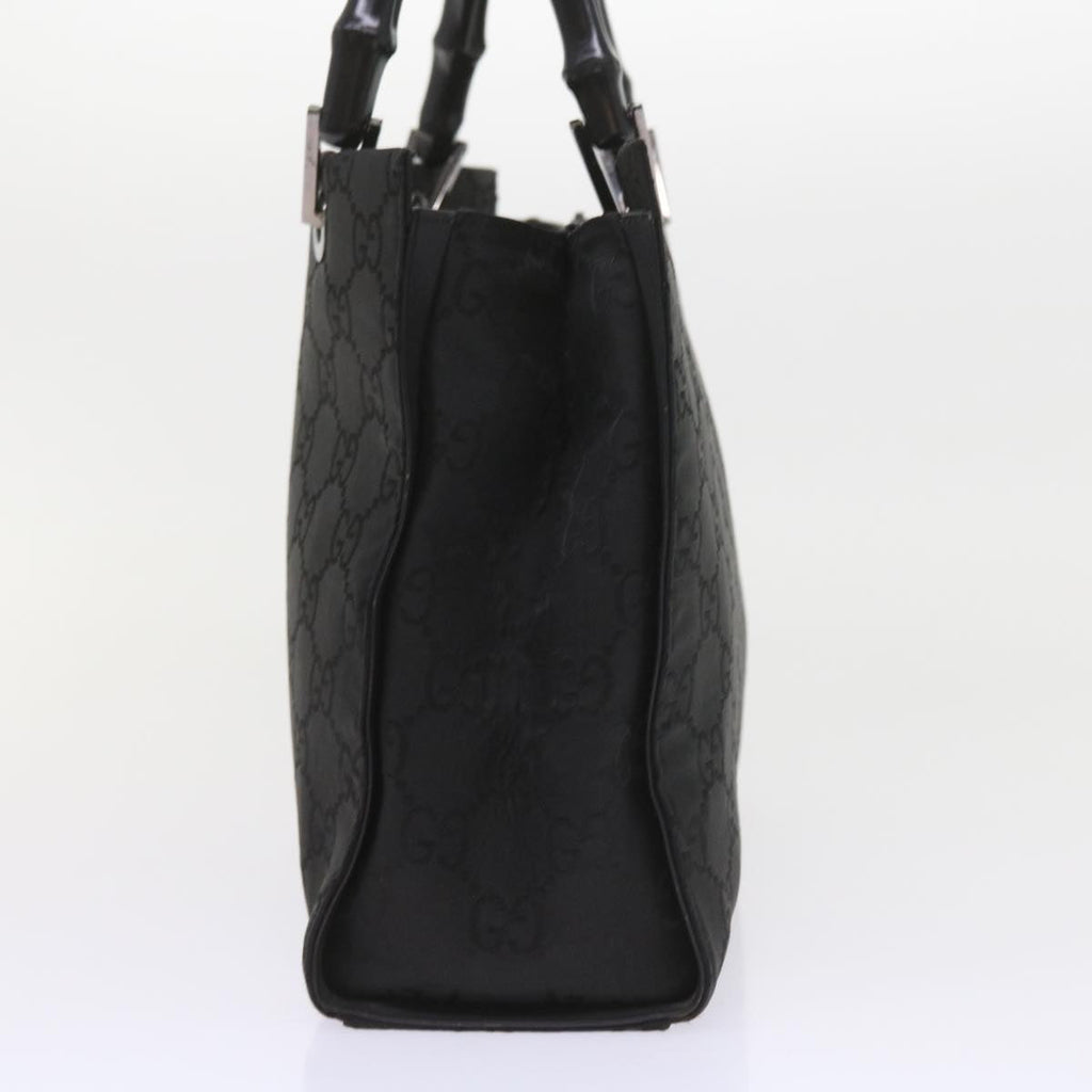 GUCCI GG Canvas Bamboo Hand Bag Black 002 1016 yk9356