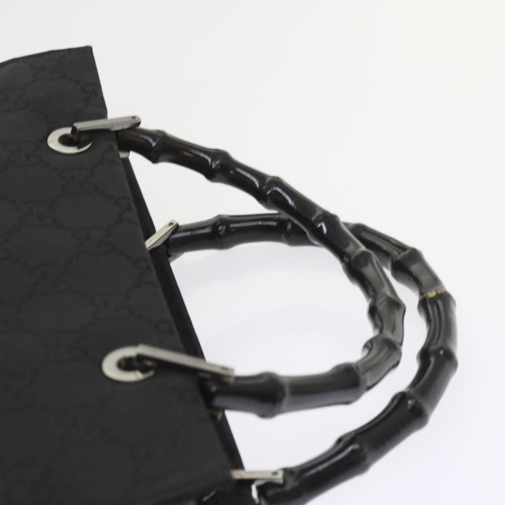 GUCCI GG Canvas Bamboo Hand Bag Black 002 1016 yk9356