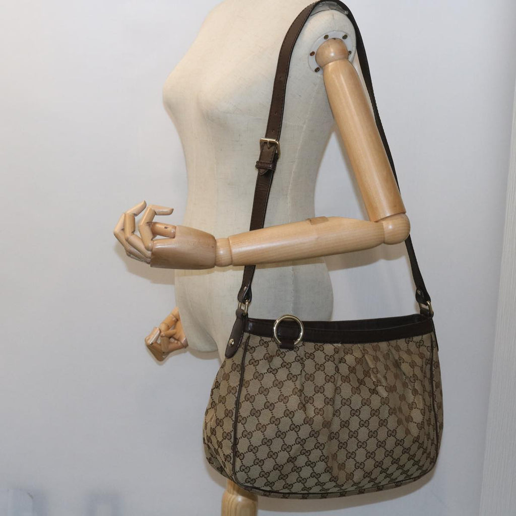 GUCCI GG Canvas Shoulder Bag Beige 296834 yk9363