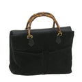 GUCCI Bamboo Hand Bag Suede Black 002 123 0322 yk9370
