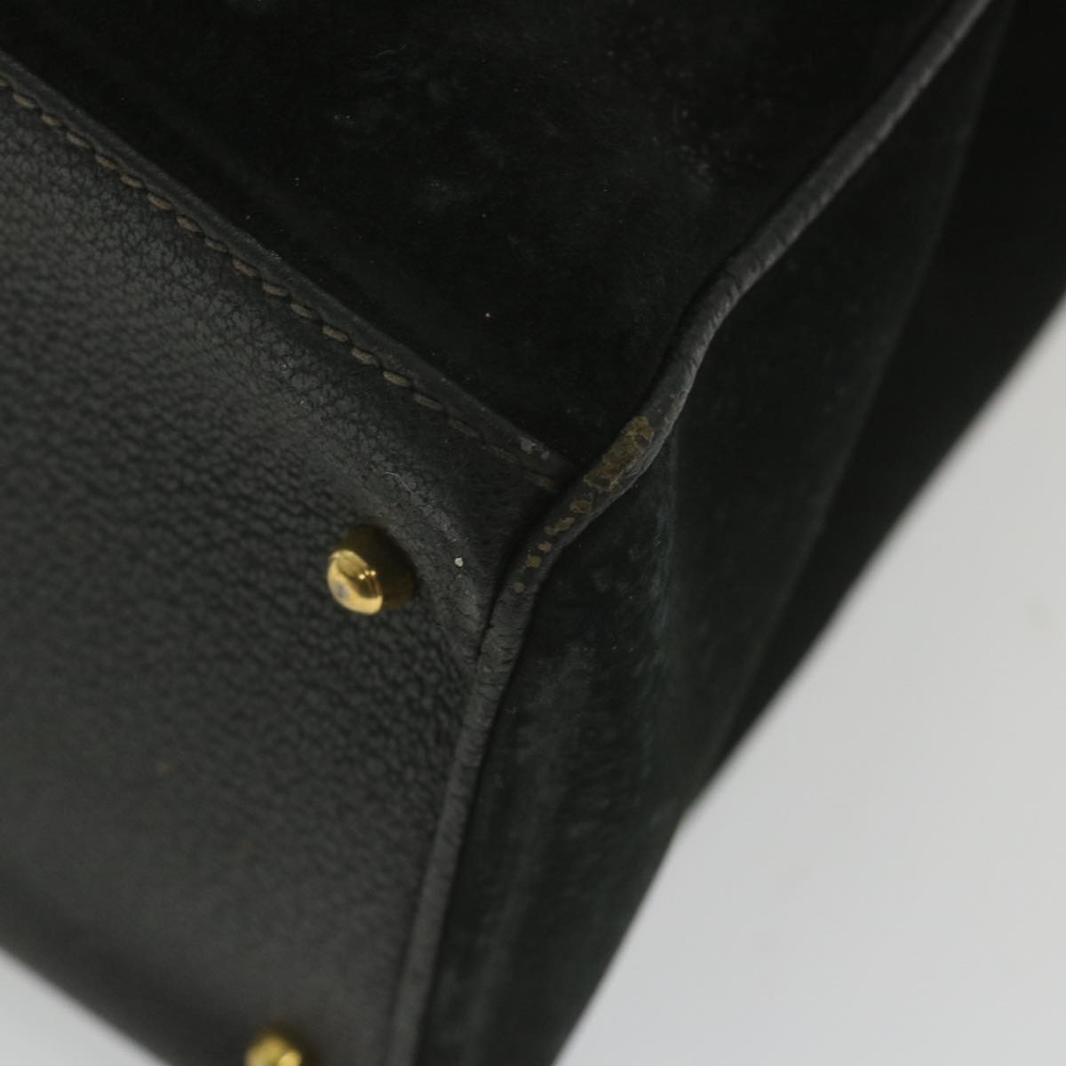 GUCCI Bamboo Hand Bag Suede Black 002 123 0322 yk9370